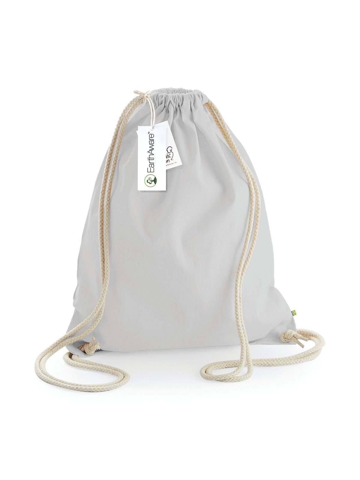 EarthAware Organic Gymsac Herren Tasche / Rucksack – Westford Mill – Farbe Hellgrau – individuell veredelbar