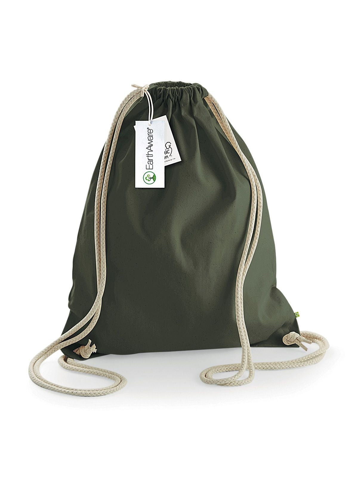 EarthAware Organic Gymsac Herren Tasche / Rucksack – Westford Mill – Farbe olive green – individuell veredelbar