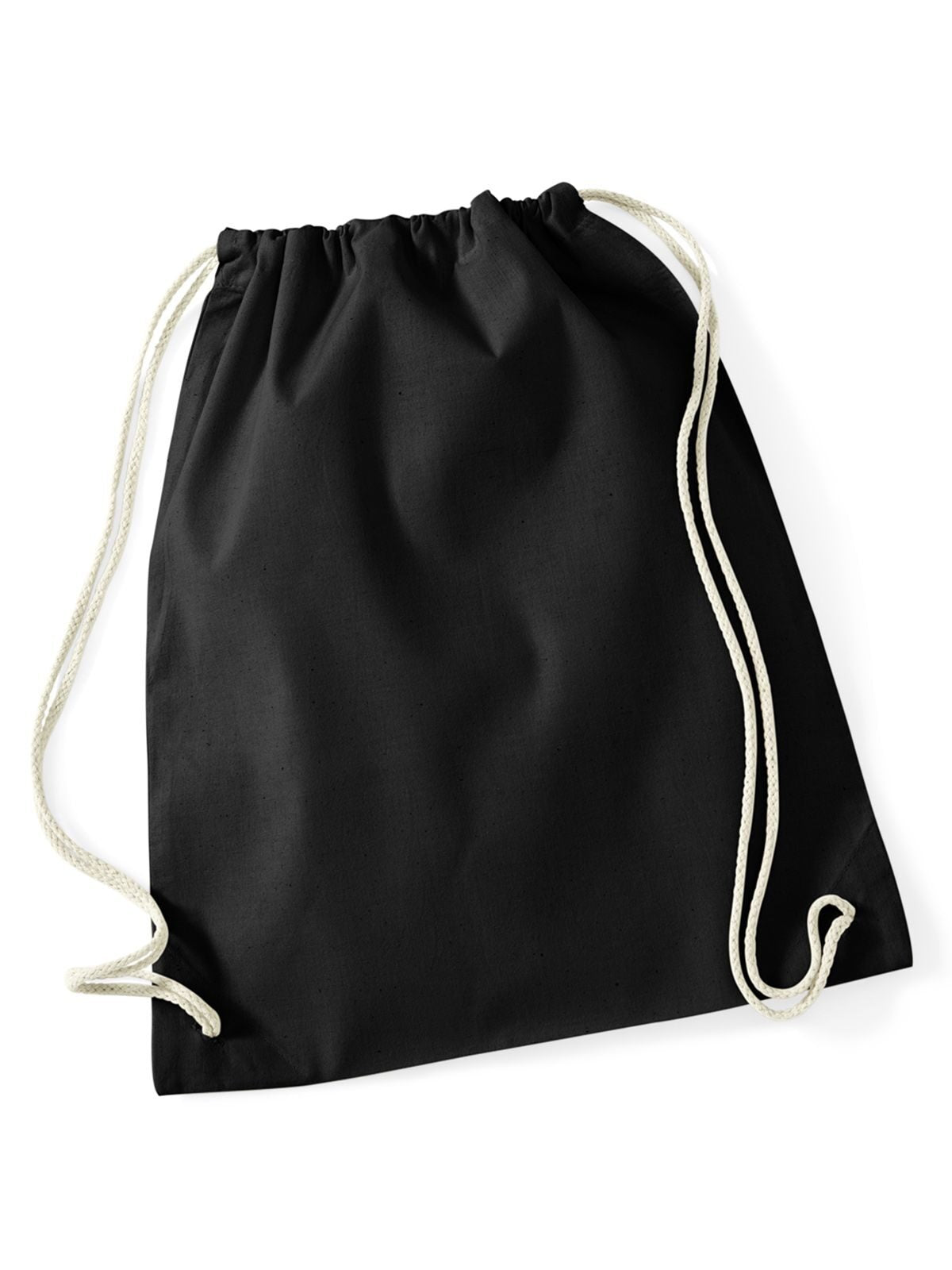Recycled Cotton Gymsac Tasche / Rucksack – Westford Mill – Farbe Schwarz – individuell veredelbar