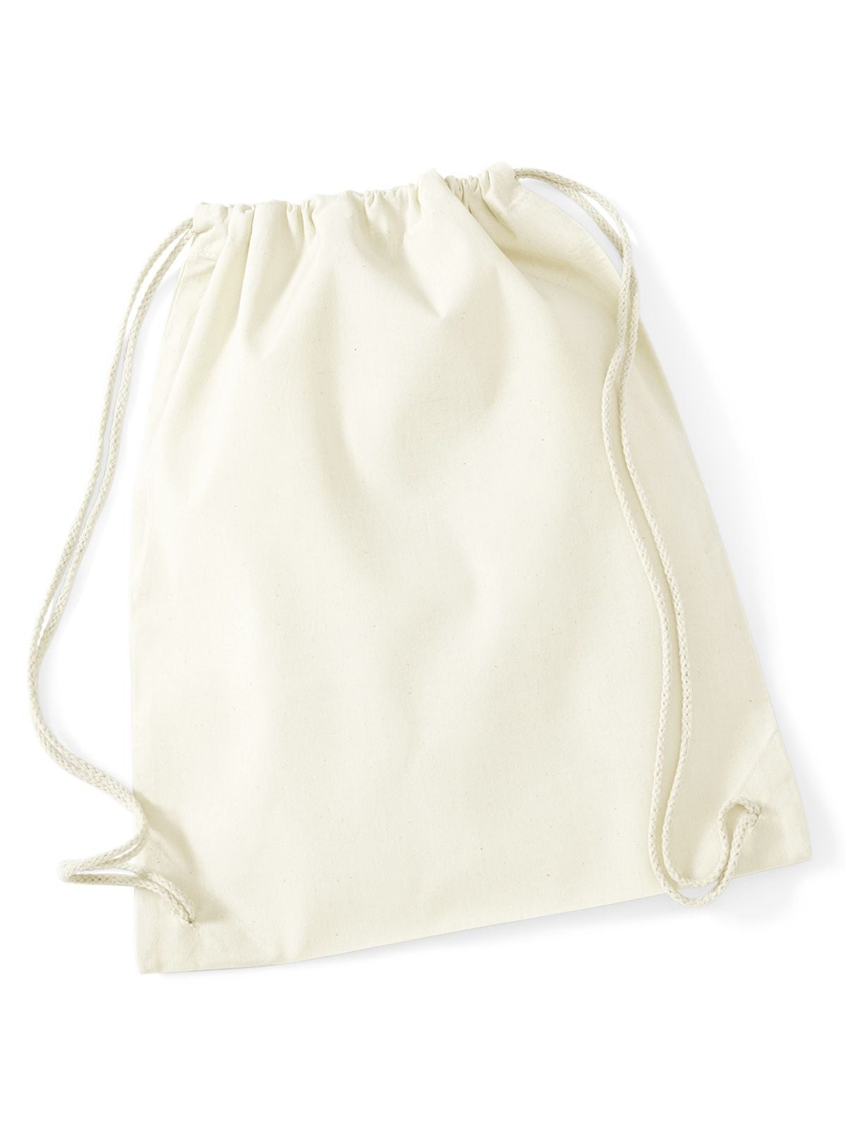 Recycled Cotton Gymsac Tasche / Rucksack – Westford Mill – Farbe Natur – individuell veredelbar