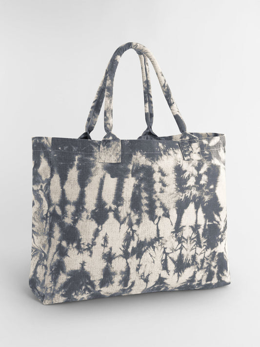 Tie Dye Canvas Tote bag Herren Tasche / Rucksack – Westford Mill – Farbe natural black tie dye – individuell veredelbar