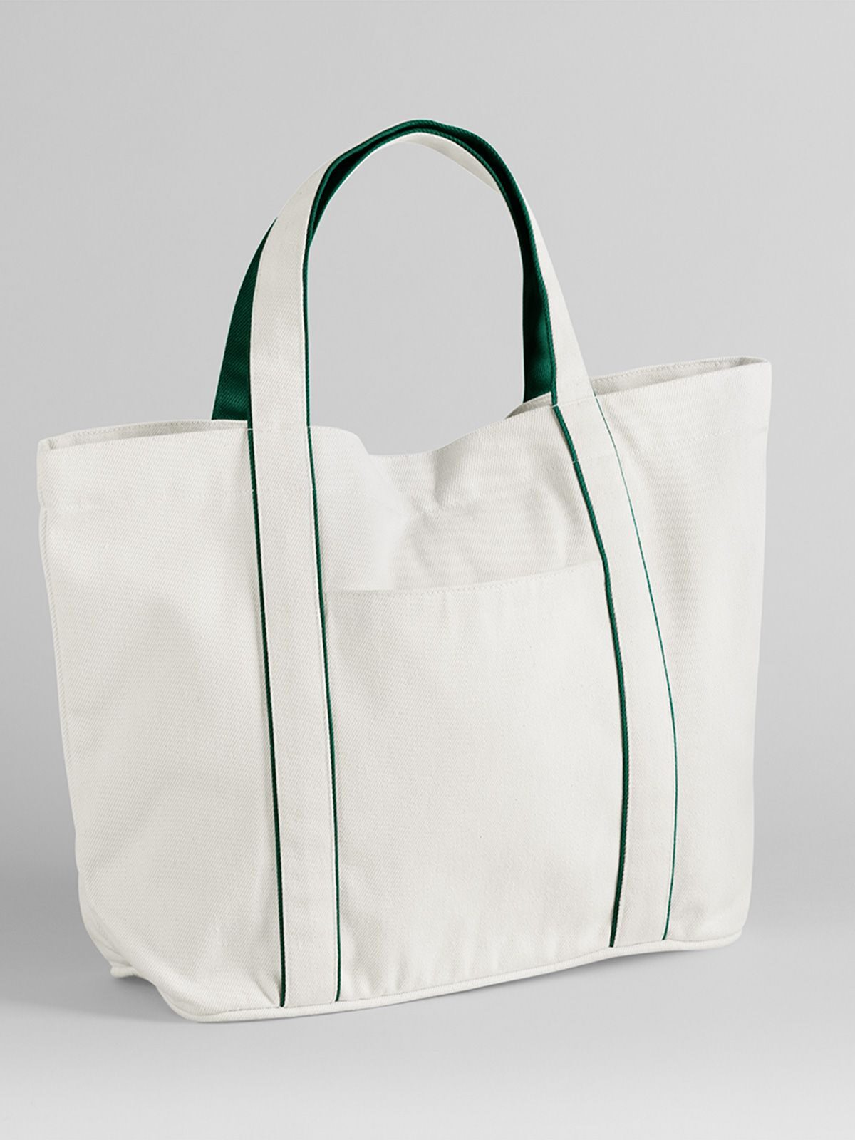 Courtside Medium Tote Herren Tasche / Rucksack – Westford Mill – Farbe soft white/bottle green – individuell veredelbar