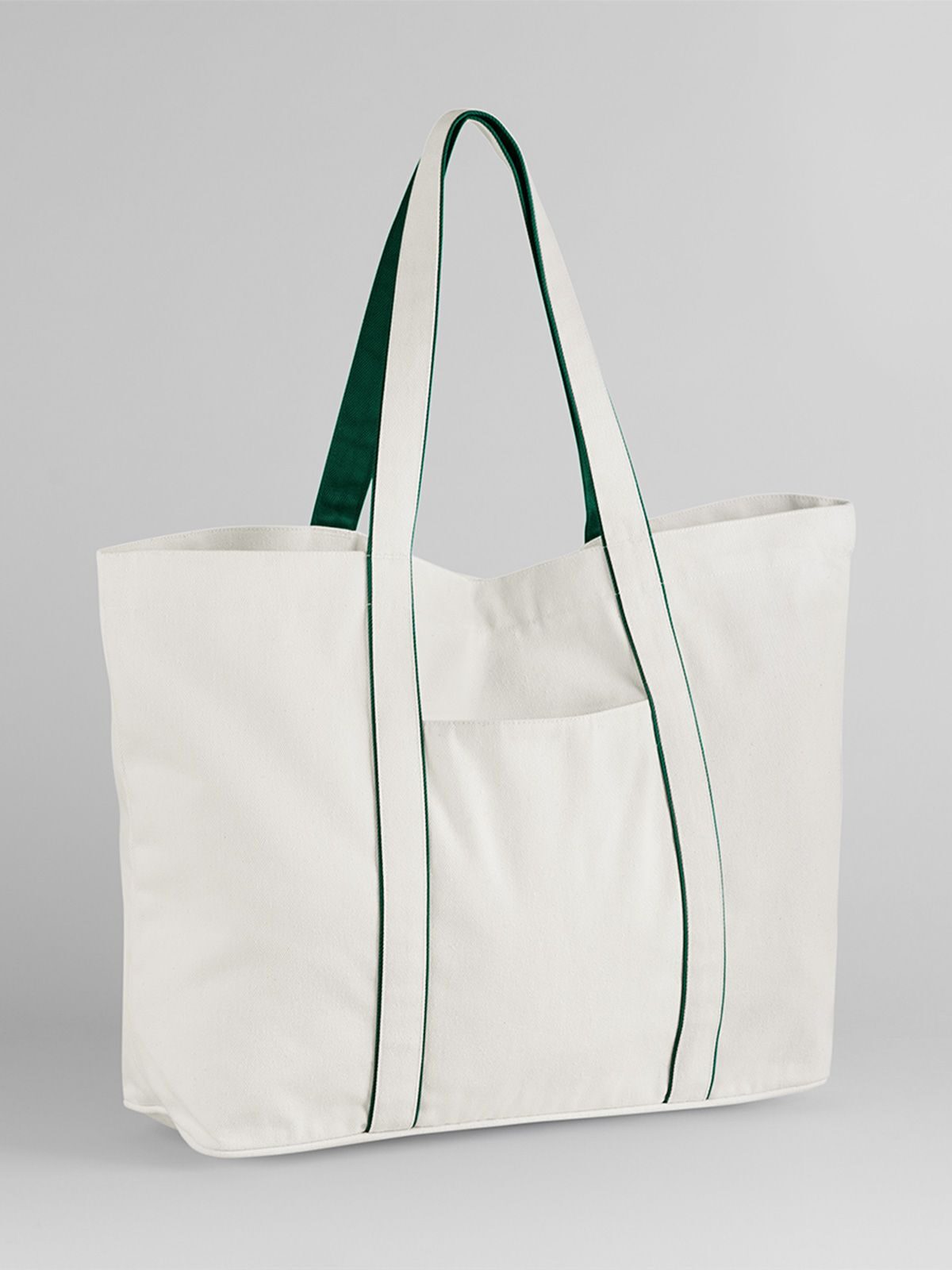 Courtside Large Tote Herren Tasche / Rucksack – Westford Mill – Farbe soft white/bottle green – individuell veredelbar