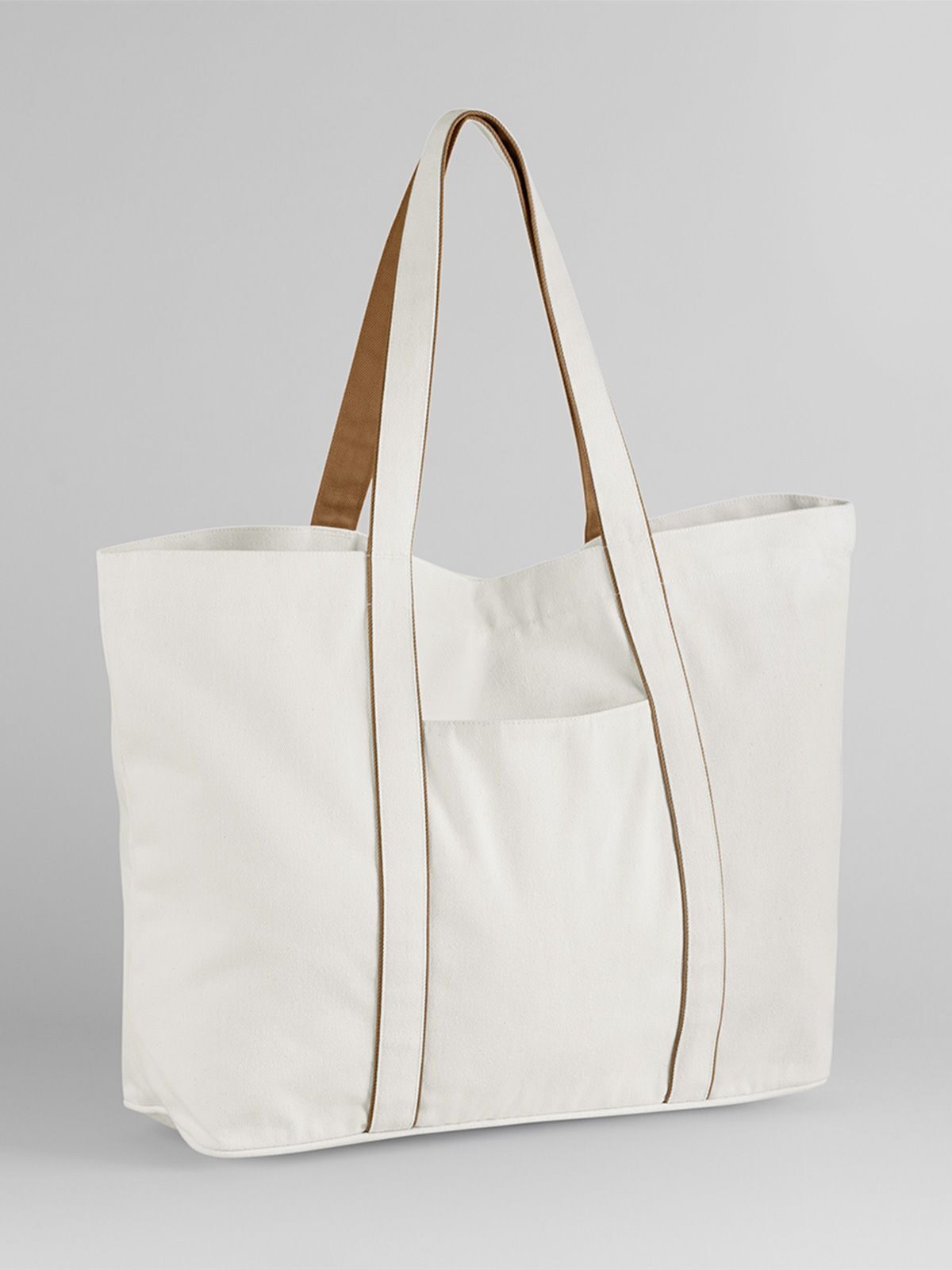 Courtside Large Tote Herren Tasche / Rucksack – Westford Mill – Farbe soft white/caramel – individuell veredelbar