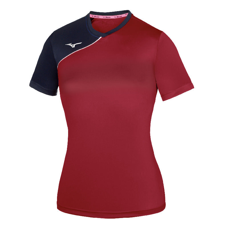 Mizuno Sporttrikot Trad Soukyu – Damen | X2EAB730 – Bordeaux/Marineblau