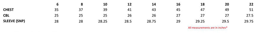Größentabelle