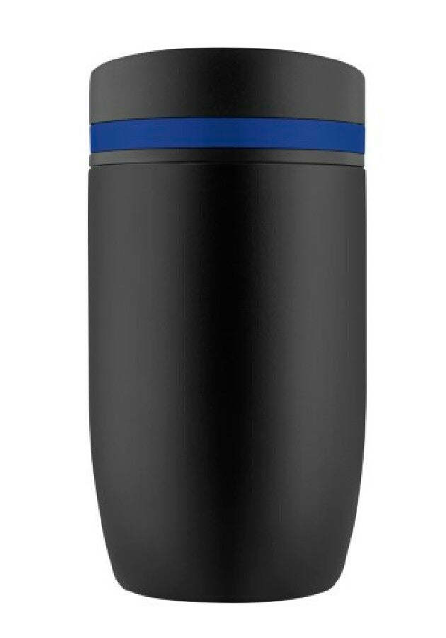 Thermobecher "CremaOfficinaNero" schwarz/Ring blau – blau – Bild 2