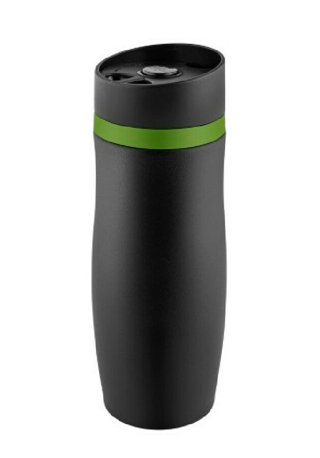 Thermobecher "CremaExtensaNero" schwarz/Ring grün – grün – Bild 1