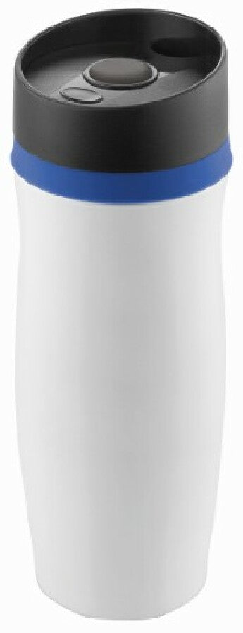 Thermobecher "CremaExtensa" weiß/Ring blau – blau – Bild 1