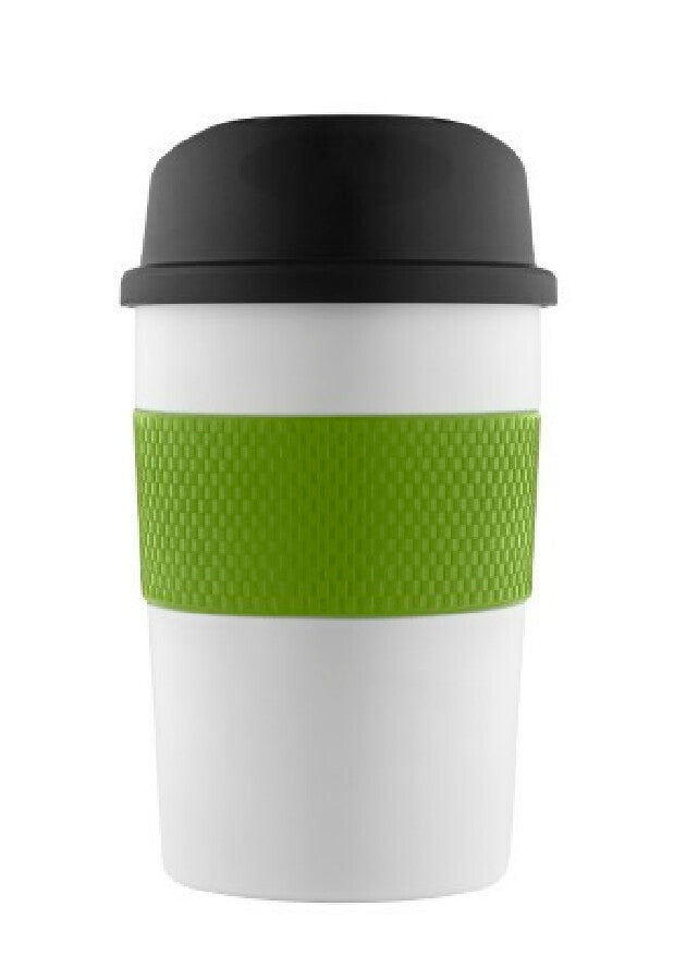 Thermobecher "CremaCoffeeHouse" weiß/Ring grün – grün – Bild 2