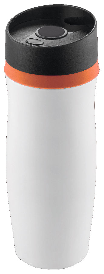 Thermobecher "CremaExtensa" weiß/Ring orange – orange – Bild 1