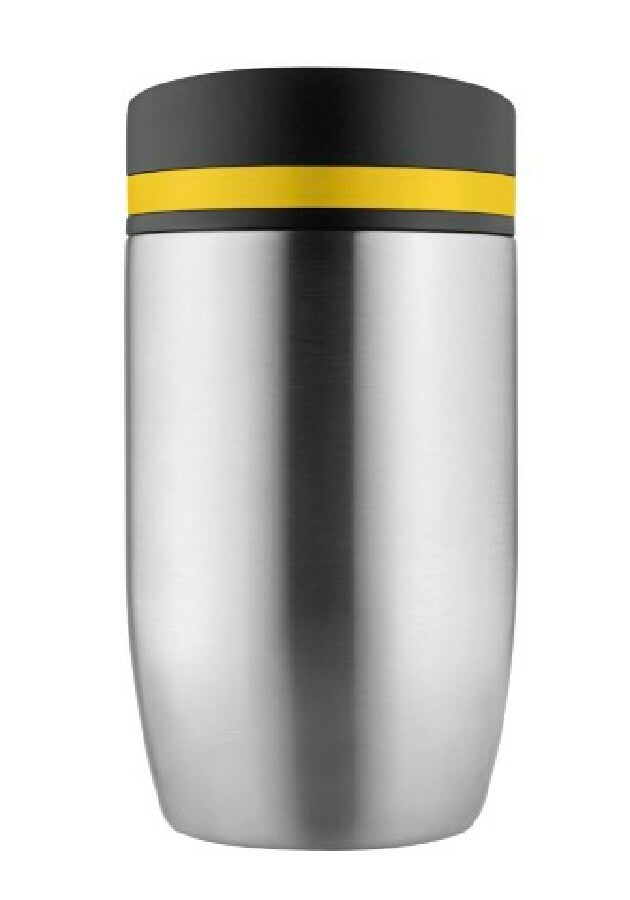 Thermobecher "CremaOfficinaBudget“ silber/Ring gelb – gelb – Bild 2