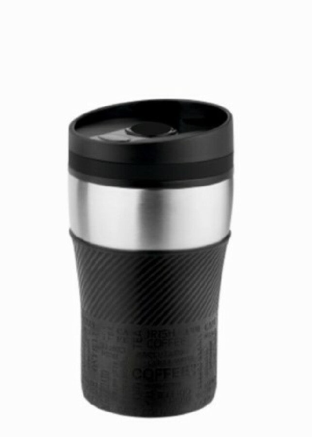 Thermobecher "CremaOfficina"  silber/Manschette schwarz/Ring schwarz – schwarz – Bild 1