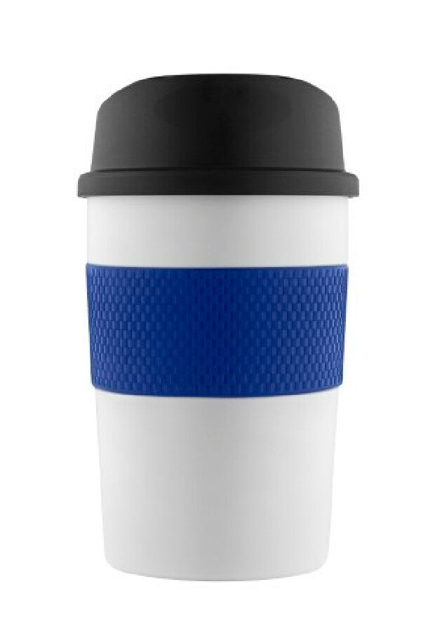 Thermobecher "CremaCoffeeHouse" weiß/Ring blau – blau – Bild 2