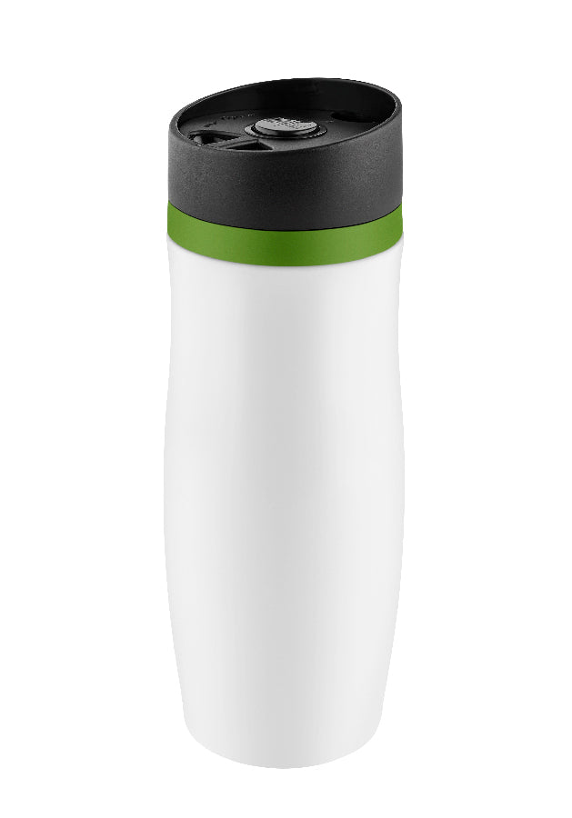 Thermobecher "CremaExtensa" weiß/Ring grün – grün – Bild 1