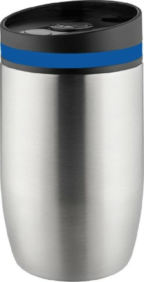 Thermobecher "CremaOfficinaBudget“ silber /Ring blau – blau – Bild 1