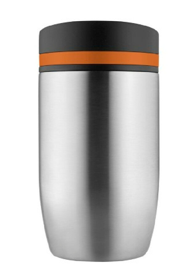 Thermobecher "CremaOfficinaBudget“ silber/Ring orange – orange – Bild 2