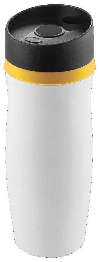 Thermobecher "CremaExtensa" weiß/Ring gelb – gelb – Bild 1
