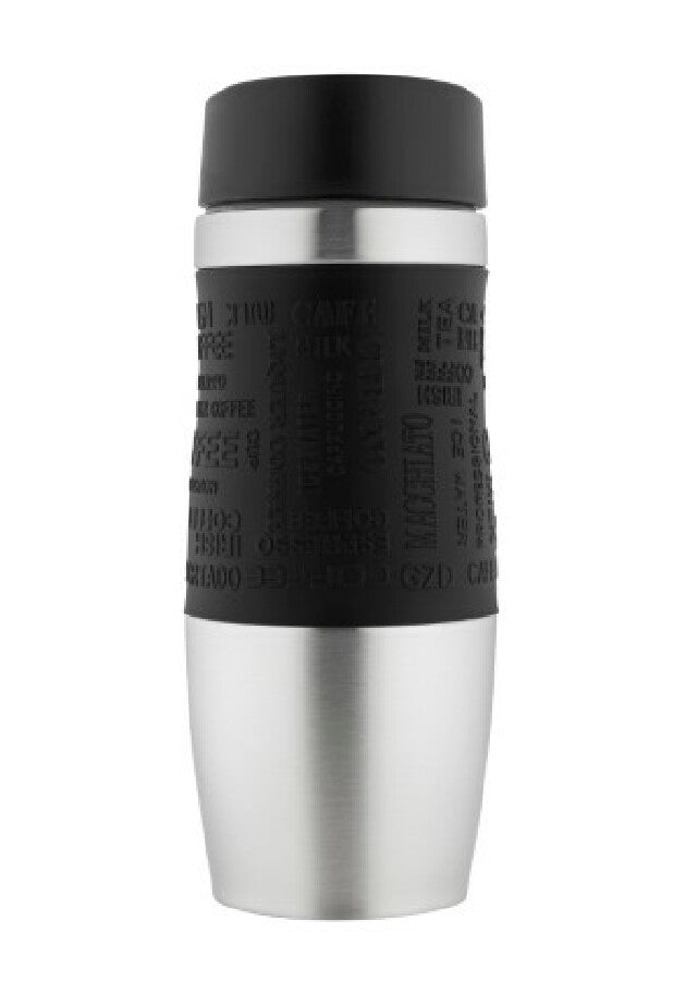 Thermobecher "CremaEleganza" silber, Manschette schwarz – schwarz – Bild 2