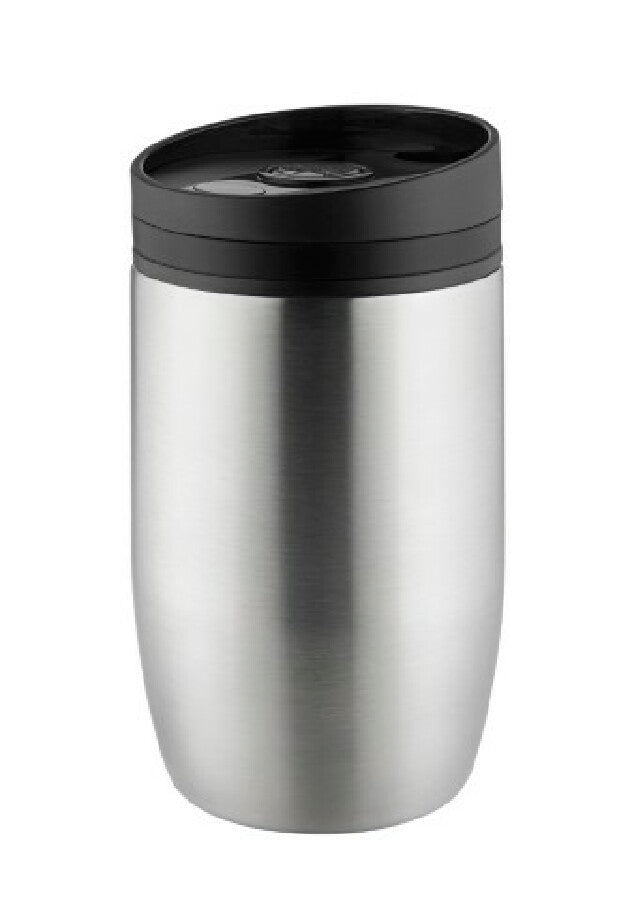 Thermobecher "CremaOfficinaBudget“ silber/Ring schwarz – silber – Bild 1
