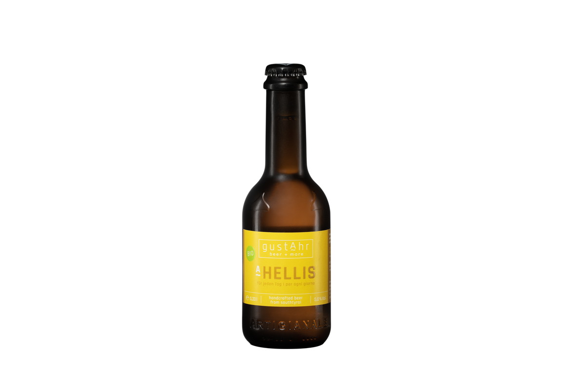 Gustahr HELLIS – vollständige Originalflasche 0,33 l; Verkaufseinheit 12 × 0,33 l im Karton