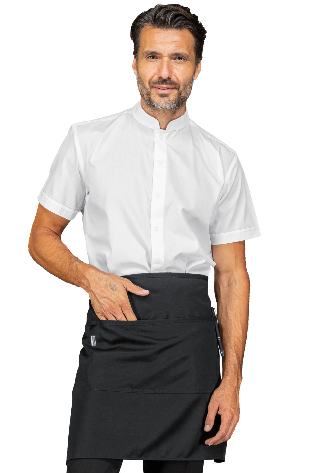 Isacco Schürze Leonida mit Lederdetails