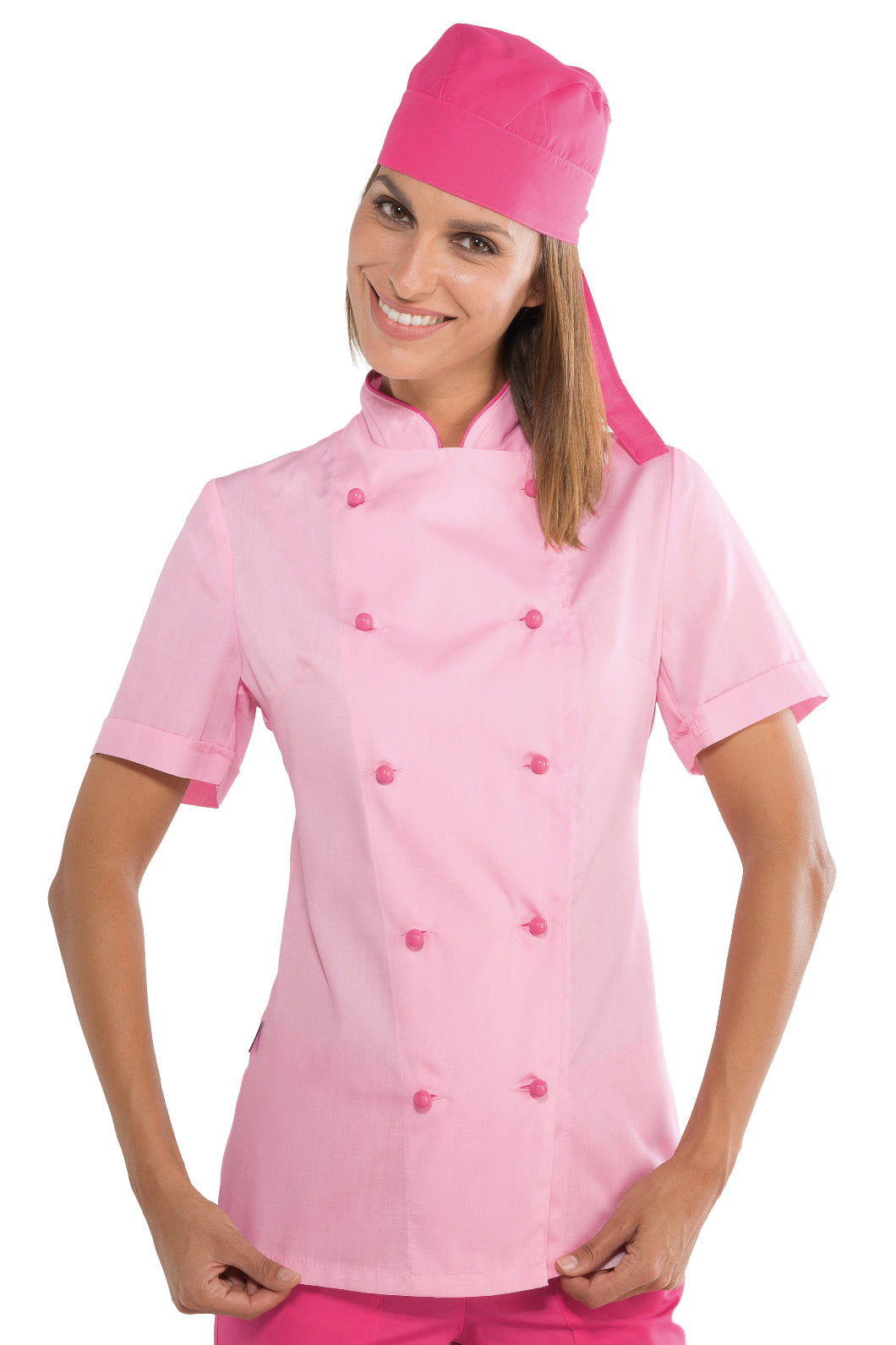 Isacco Kochjacke Lady Chef bottoni antipanico