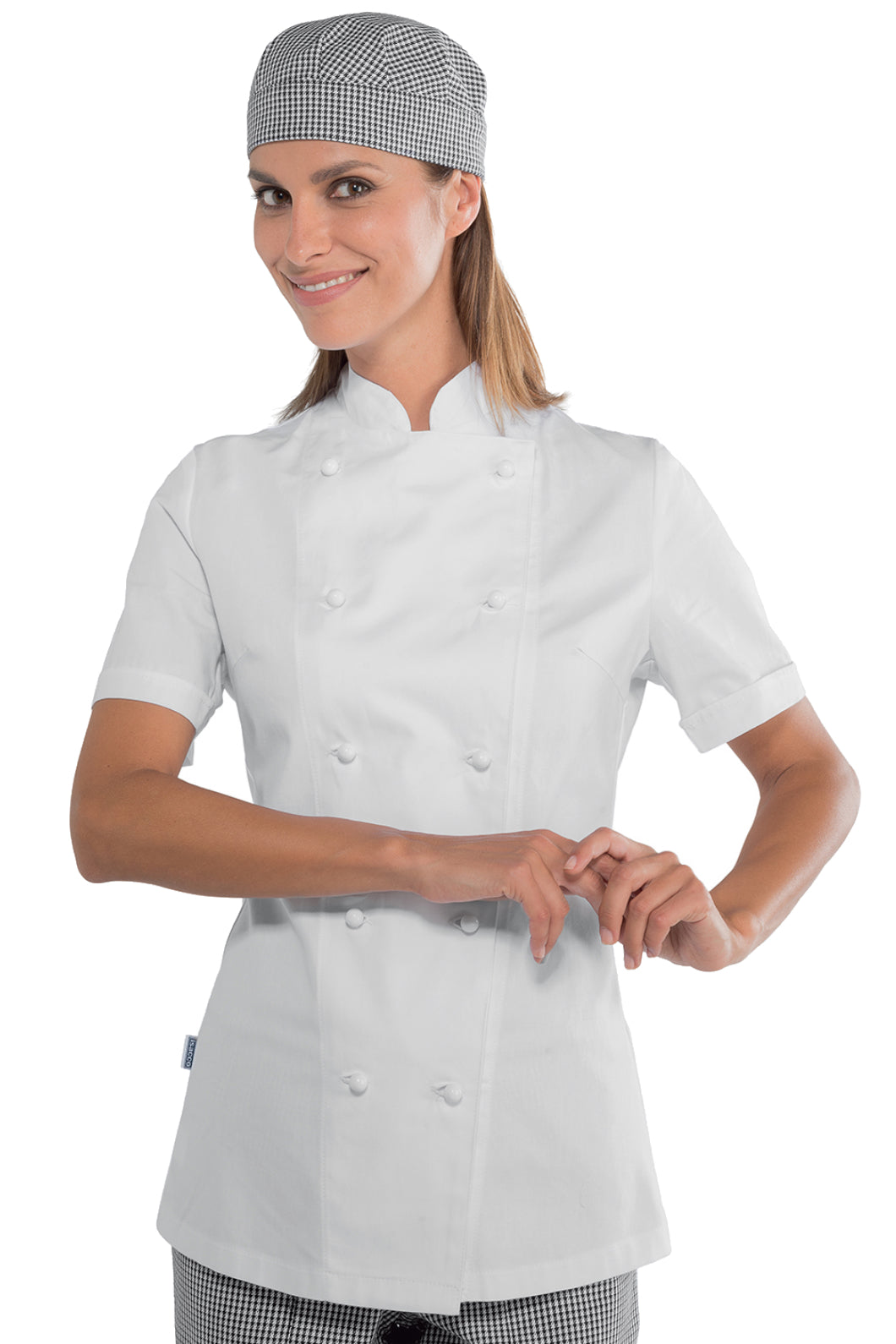 Isacco Kochjacke Lady Chef bottoni antipanico