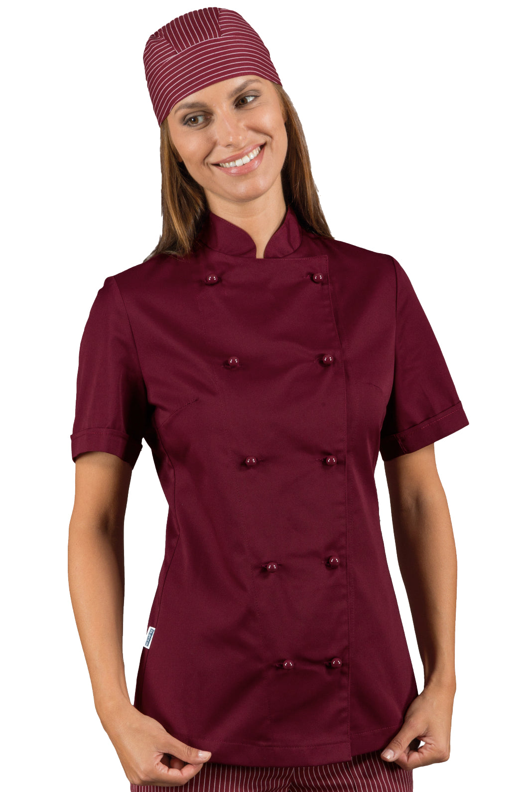 Isacco Kochjacke Lady Chef bottoni antipanico