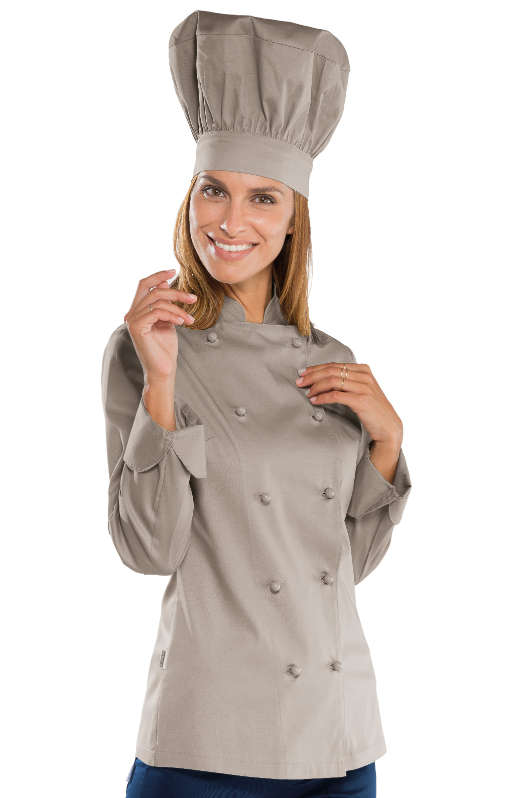 Isacco Kochjacke Lady Chef bottoni antipanico
