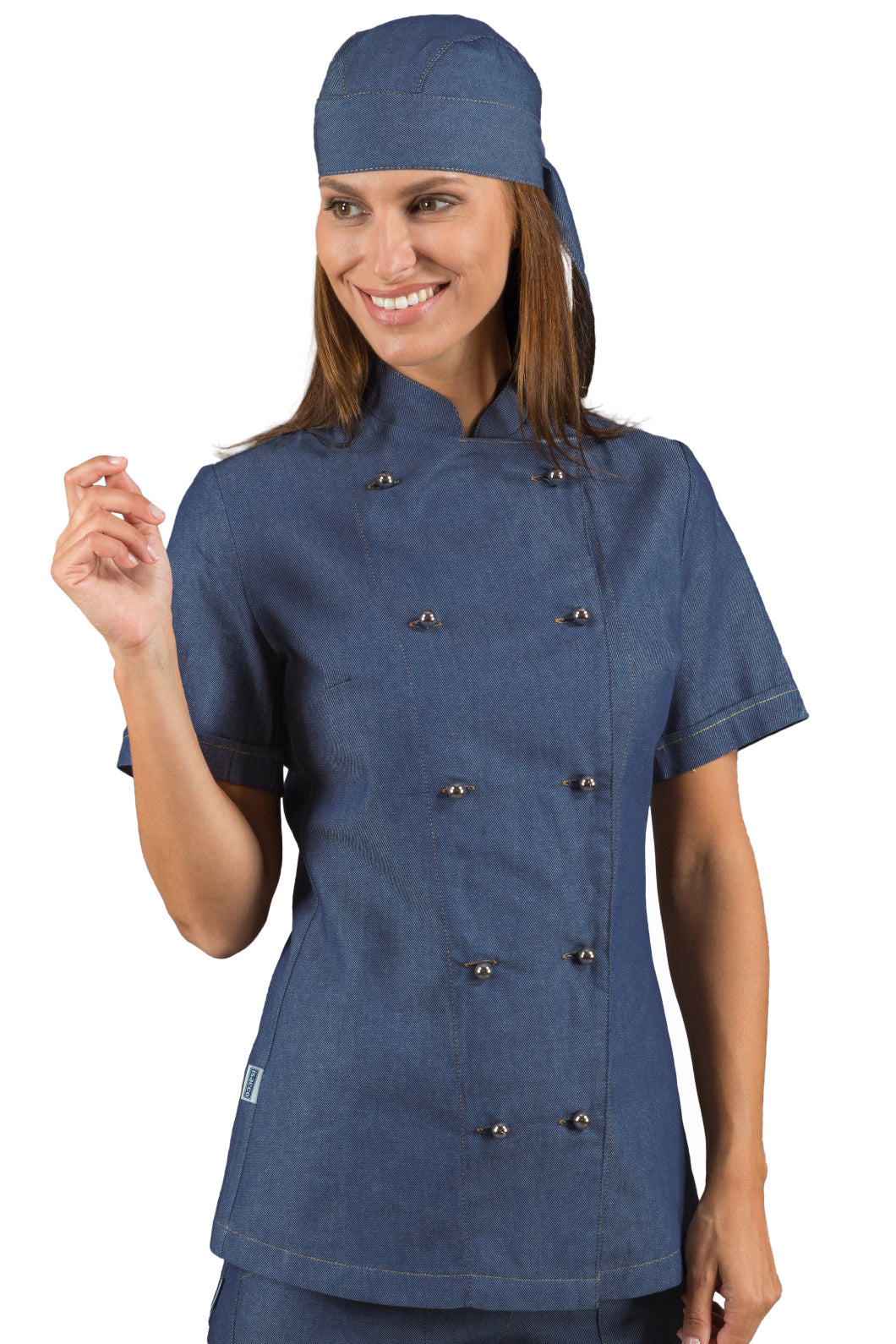 Isacco Kochjacke Lady Chef bottoni antipanico