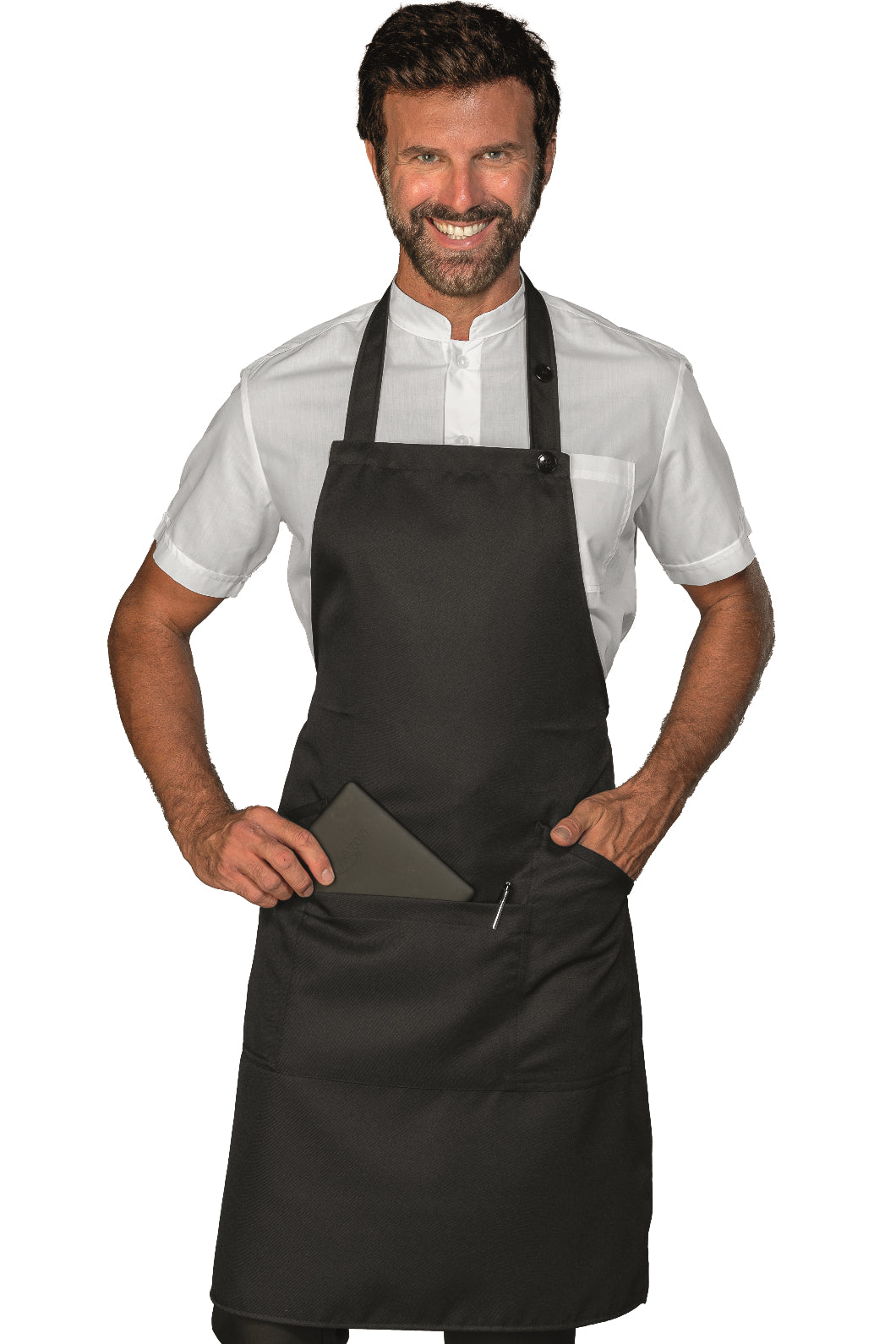Isacco Schürze Champagne mit mittiger Tasche