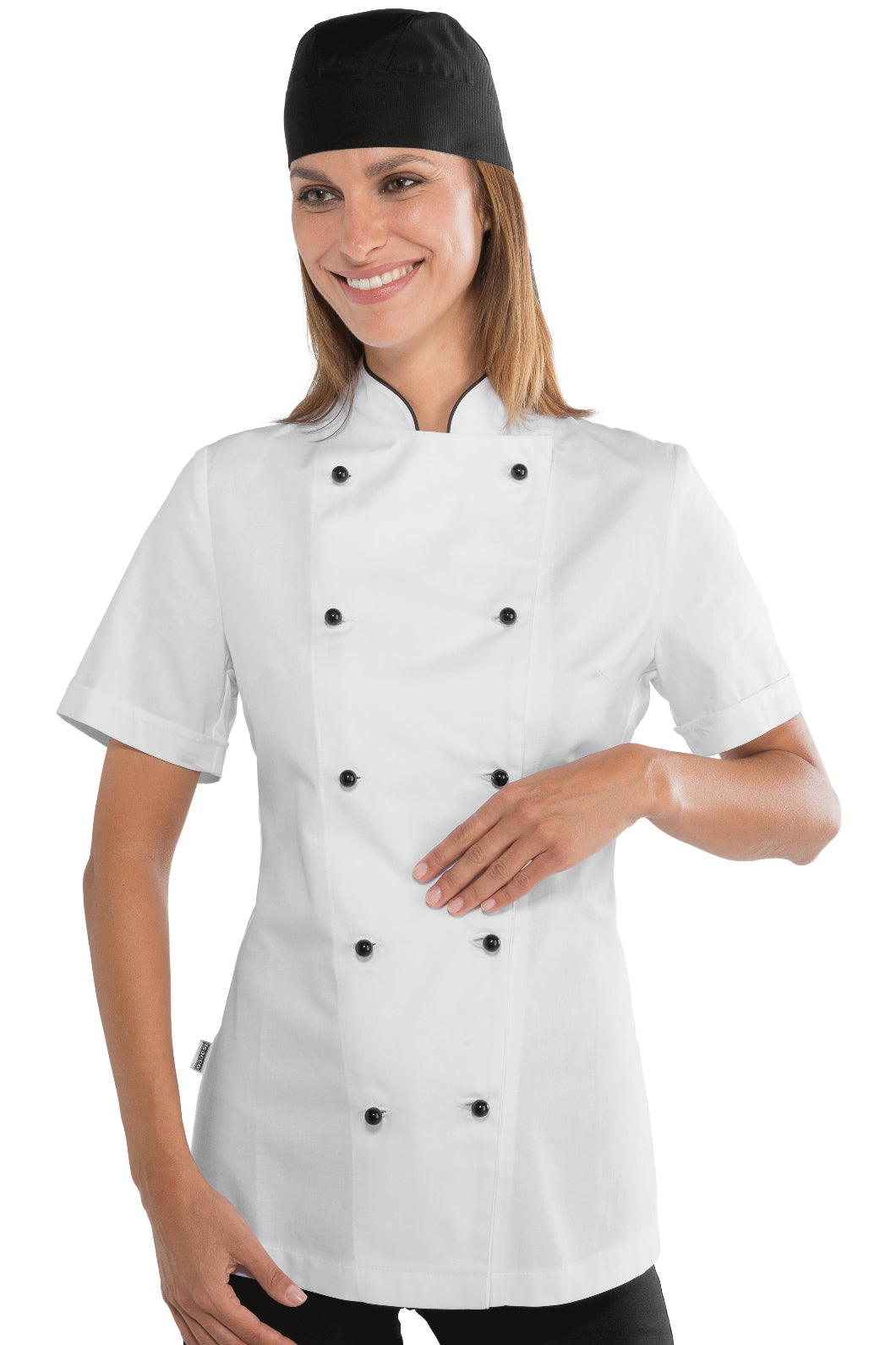 Isacco Kochjacke Lady Chef bottoni antipanico