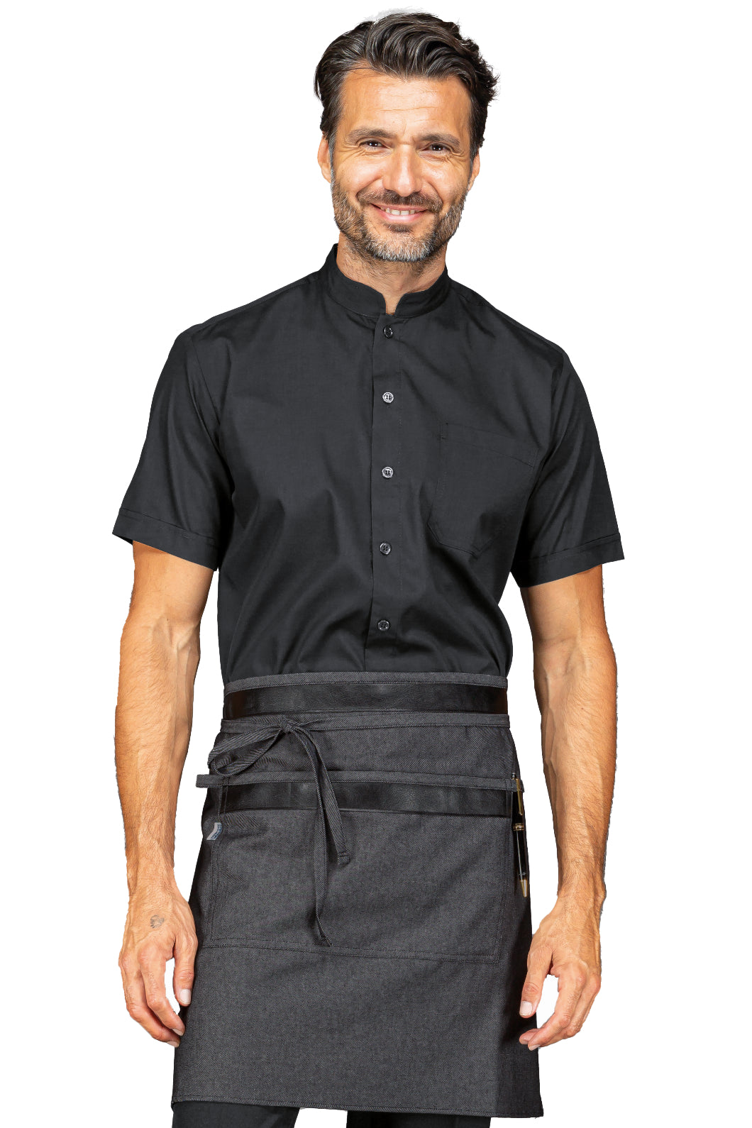 Isacco Schürze Leonida mit Lederdetails