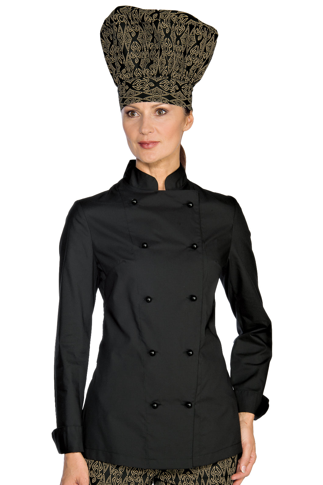 Isacco Kochjacke Lady Chef bottoni antipanico