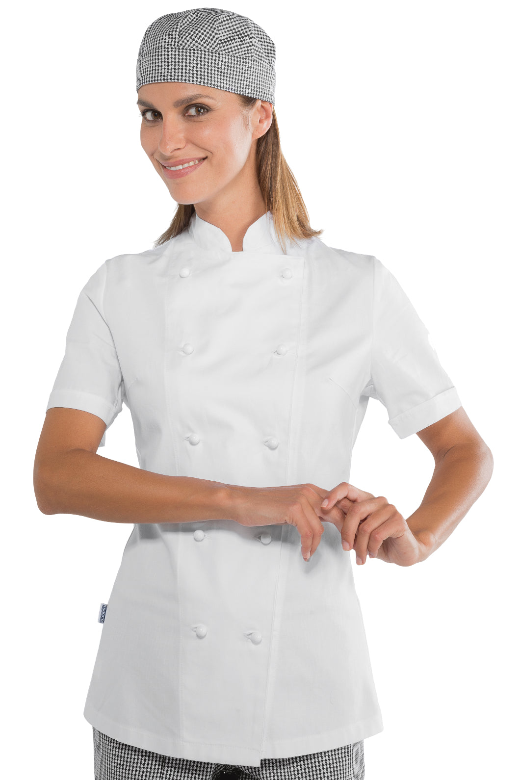 Isacco Kochjacke Lady Chef bottoni antipanico