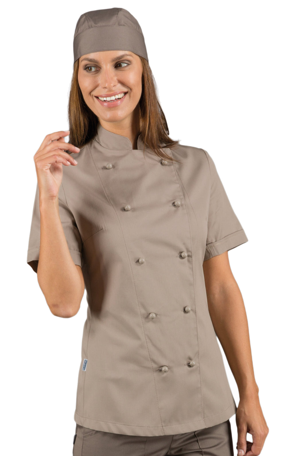 Isacco Kochjacke Lady Chef bottoni antipanico