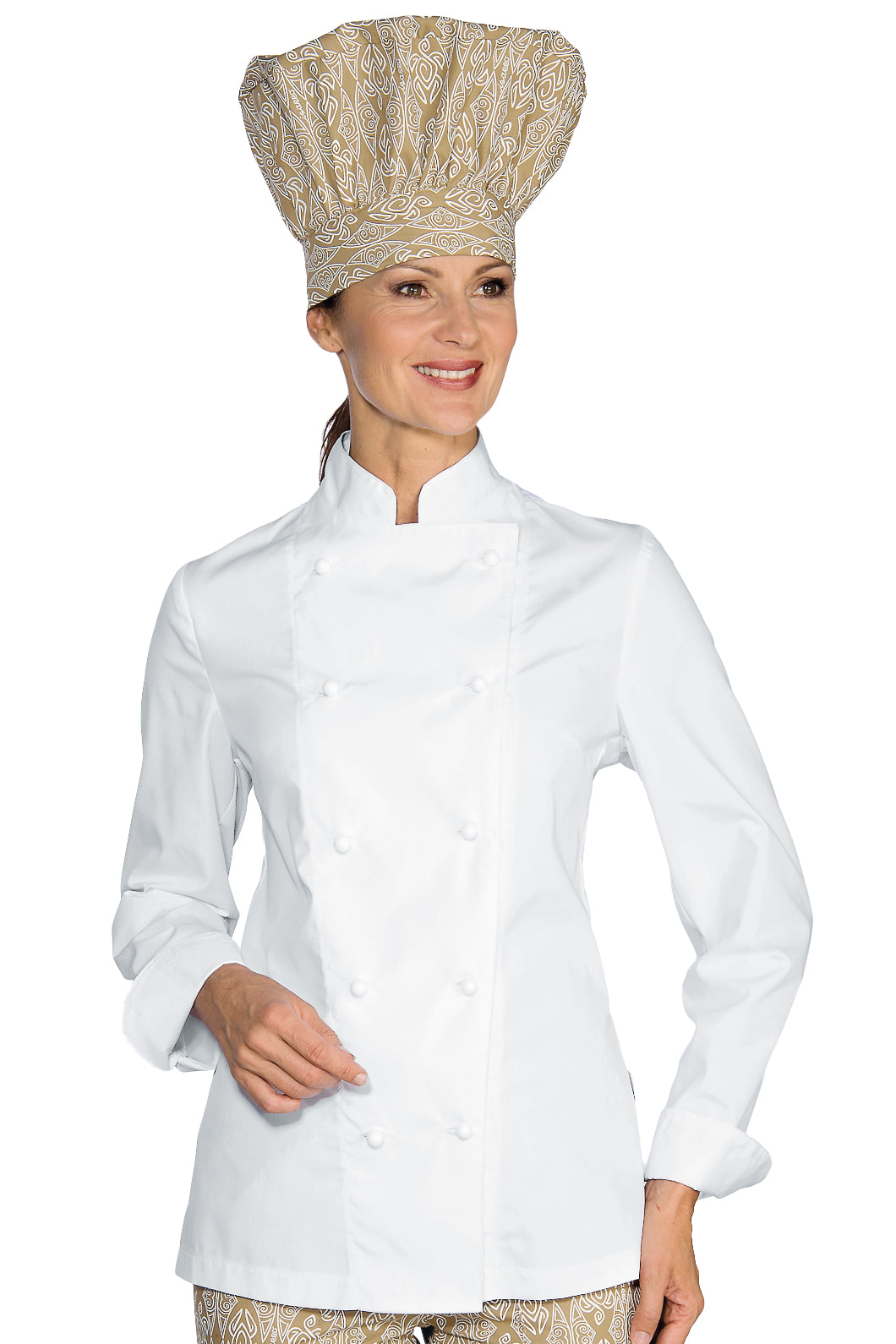 Isacco Kochjacke Lady Chef bottoni antipanico