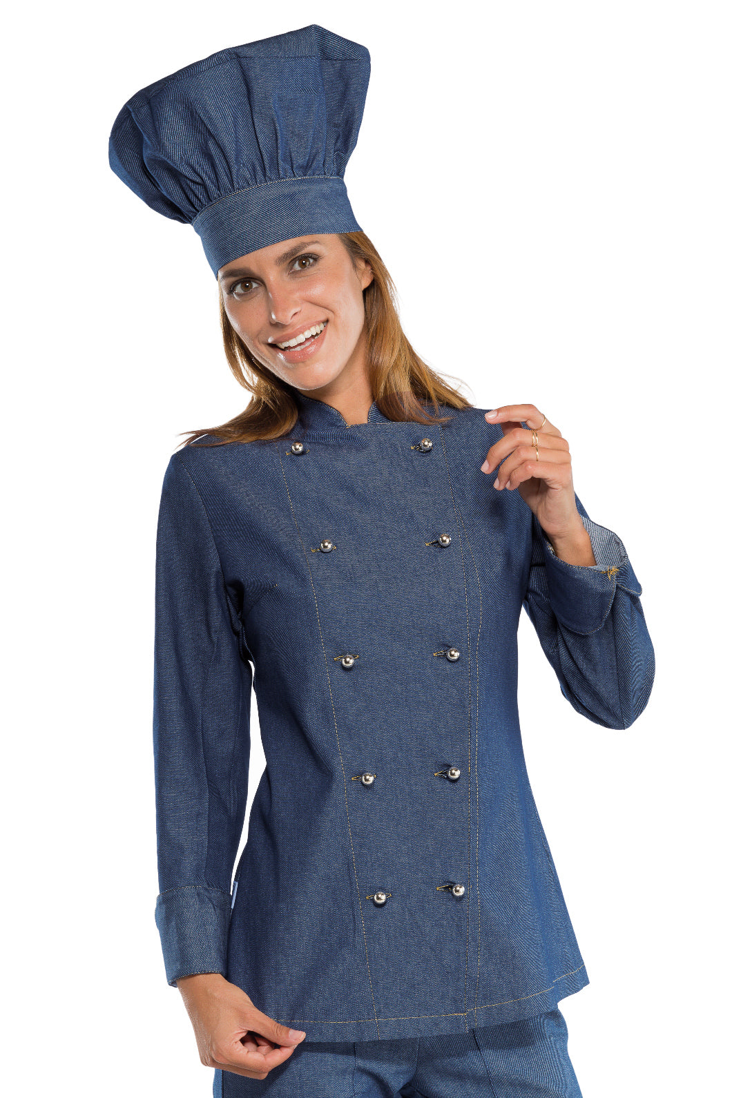 Isacco Kochjacke Lady Chef bottoni antipanico