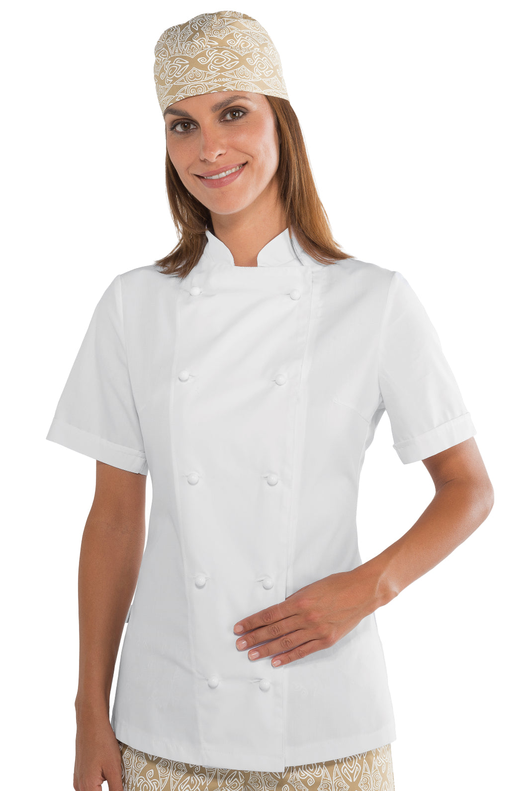 Isacco Kochjacke Lady Chef bottoni antipanico