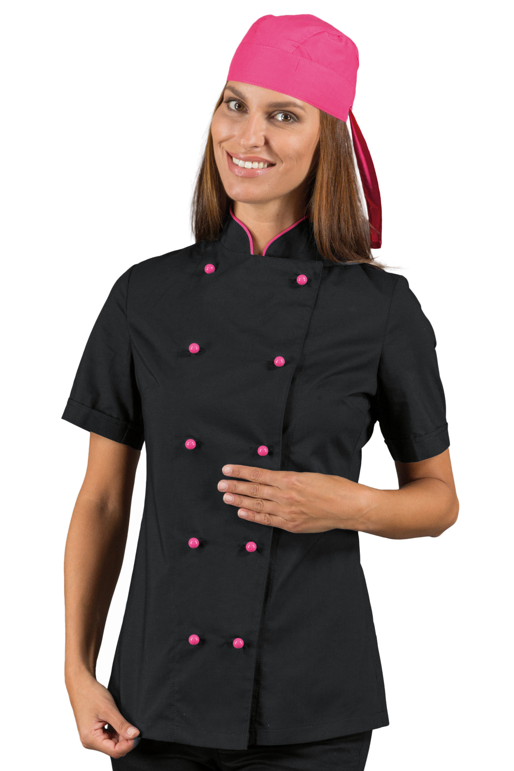 Isacco Kochjacke Lady Chef bottoni antipanico