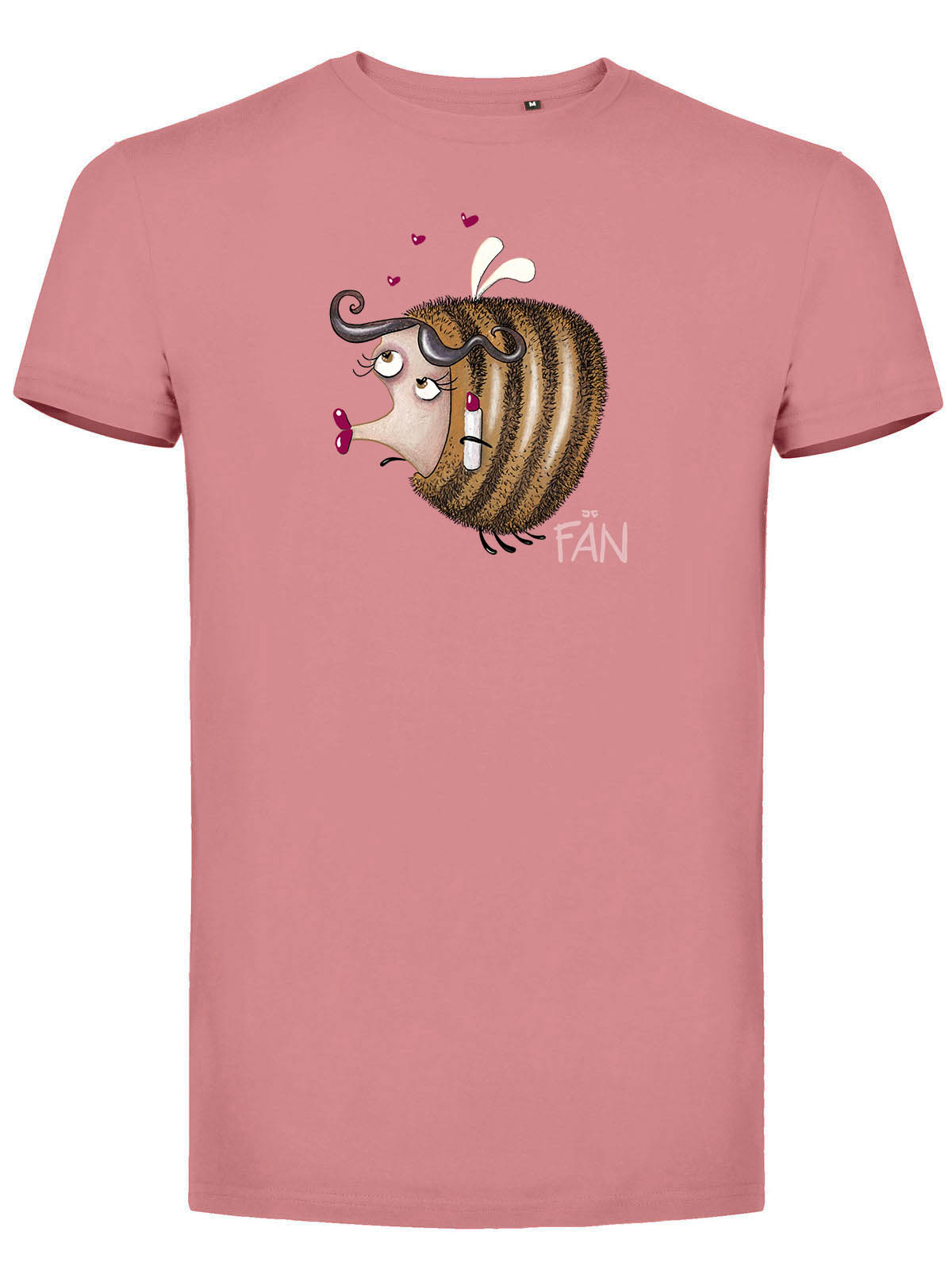 Jochen Gasser Damen T-Shirt Bee Lipstick Fan Rosa Motiv groß