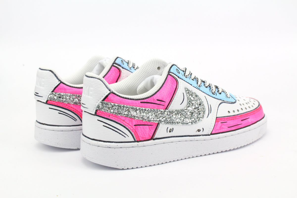 LA1970 Custom Sneakers – Court Vision Cartoons Pink & Glitter – Originalansicht 5