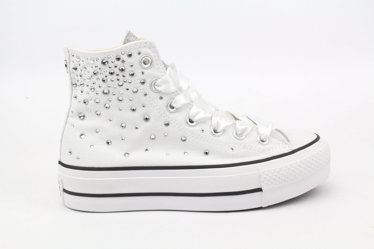LA1970 Custom Sneakers – Platform White Strass & Glitter – Originalansicht 2
