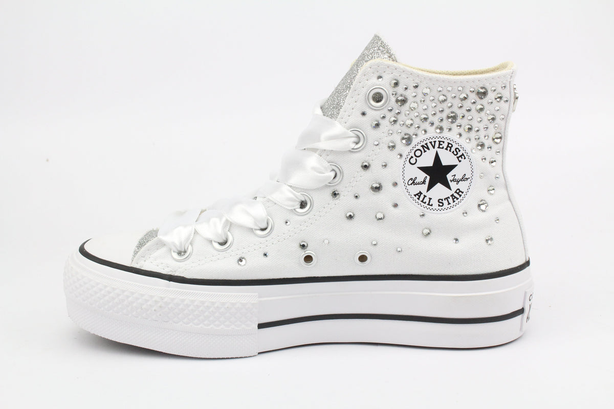 LA1970 Custom Sneakers – Platform White Strass & Glitter – Originalansicht 3