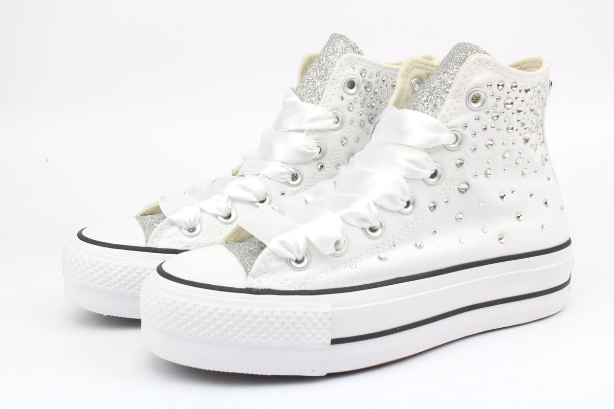 LA1970 Custom Sneakers – Platform White Strass & Glitter – Originalansicht 4