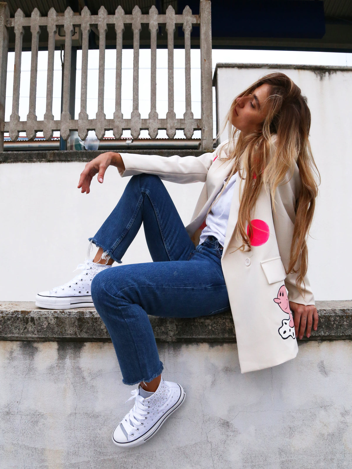 LA1970 Custom Sneakers – Platform White Strass & Glitter – Originalansicht 6