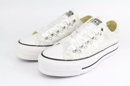 LA1970 Custom Sneakers – Platform Pizzo Argento & Strass – Originalansicht 4