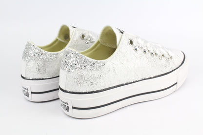 LA1970 Custom Sneakers – Platform Pizzo Argento & Strass – Originalansicht 5