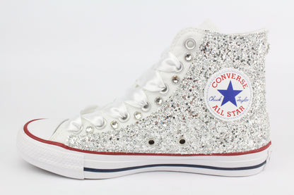 LA1970 Custom Sneakers – Total Glitter Silver White & Strass – Originalansicht 3